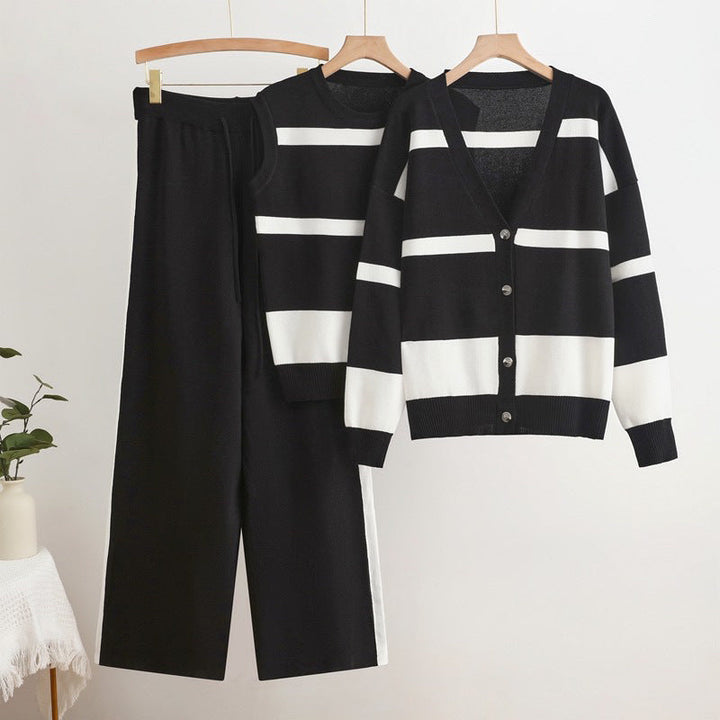 Striped Three-Piece Lounge Set