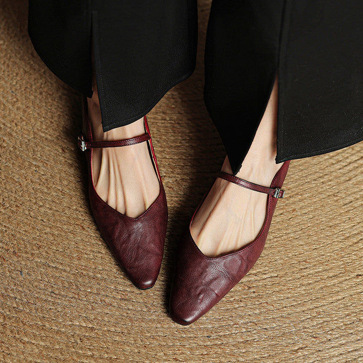 Leather-Look Slip-On Mules