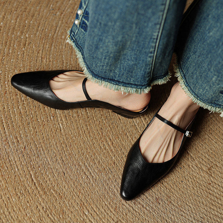 Leather-Look Slip-On Mules
