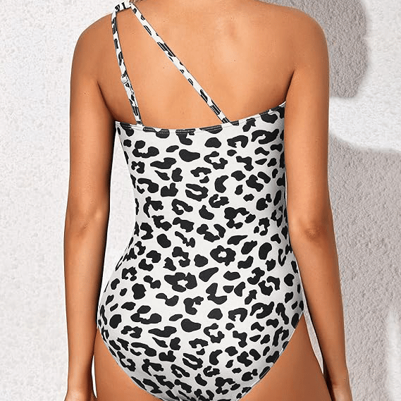 One-Shoulder Ruched Cutout Swimsuit