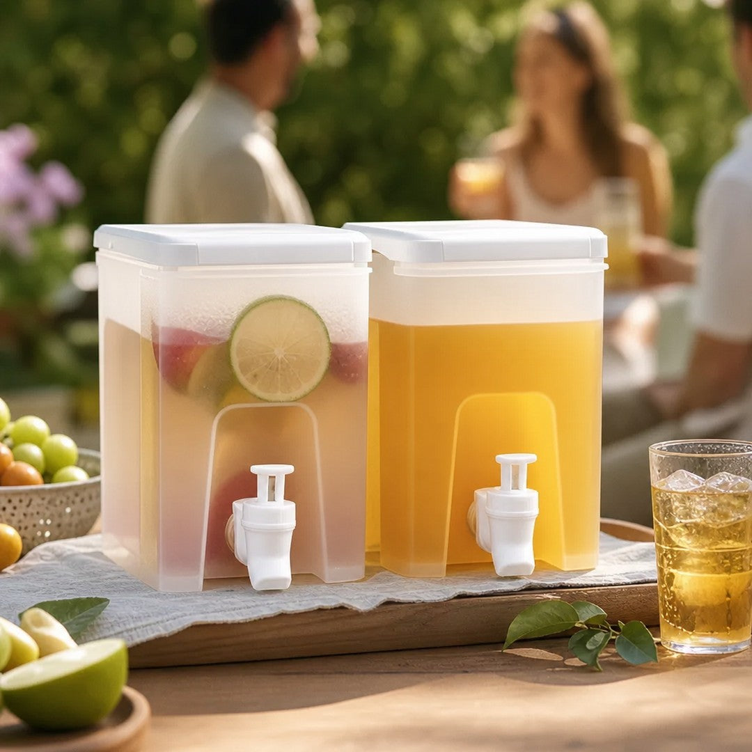 CoolPour | Drankdispenser met kraan | 3.5L Koude Drankdispenser met Kraan – Grote Sapkan voor Koelkast, IJswaterkan, Limonadeketel voor Keuken en Buffet