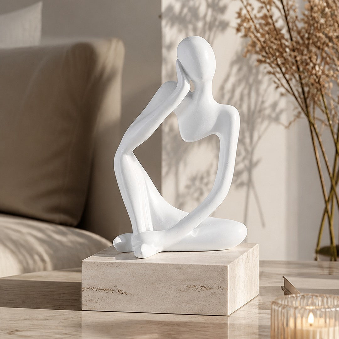 Stille Gedachten | Abstract Beeldje | Moderne Rust | Stijlvolle Woondecoratie