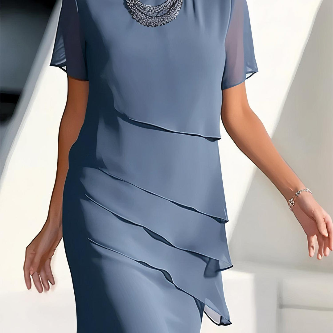 Layered Chiffon-Look Maxi Dress