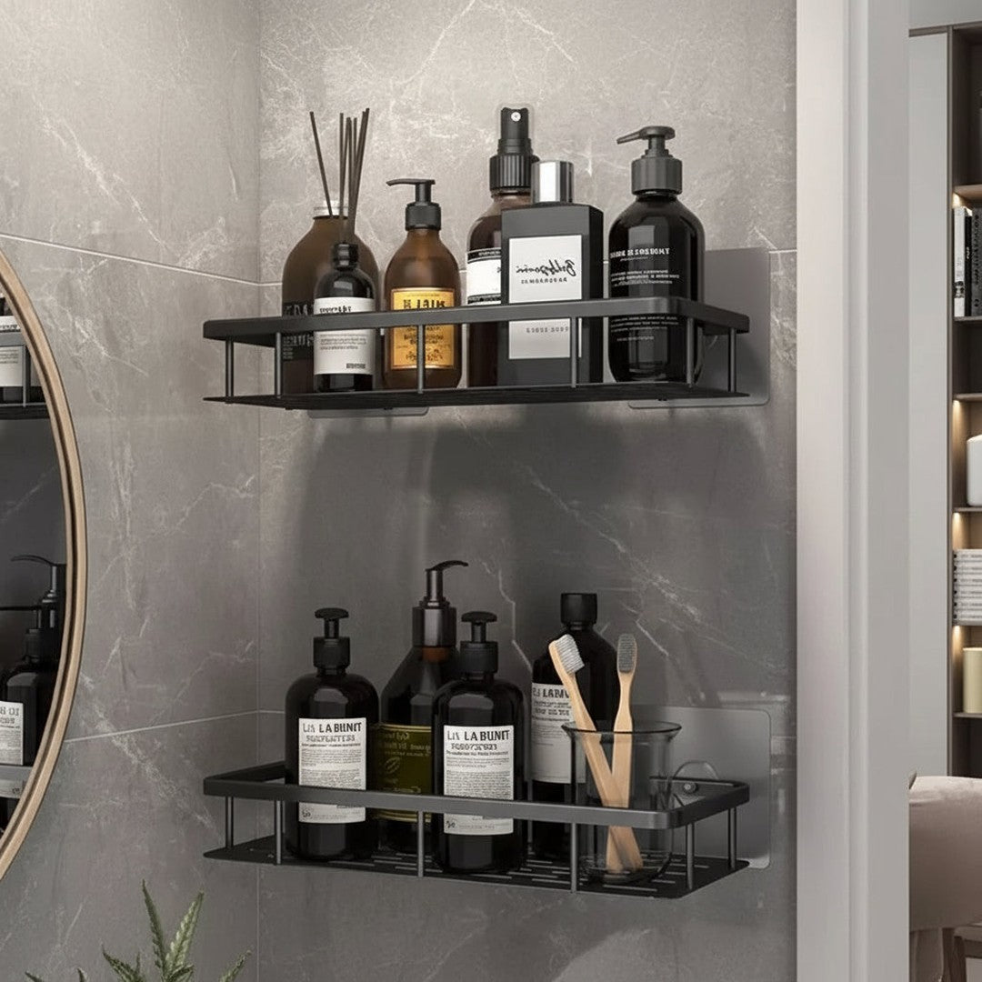 Badezimmer Regal Schmal Weiß Größe M Kunststoff Ohne Bohren-6