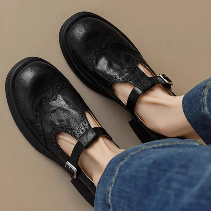 Lace-Up T-Strap Shoes