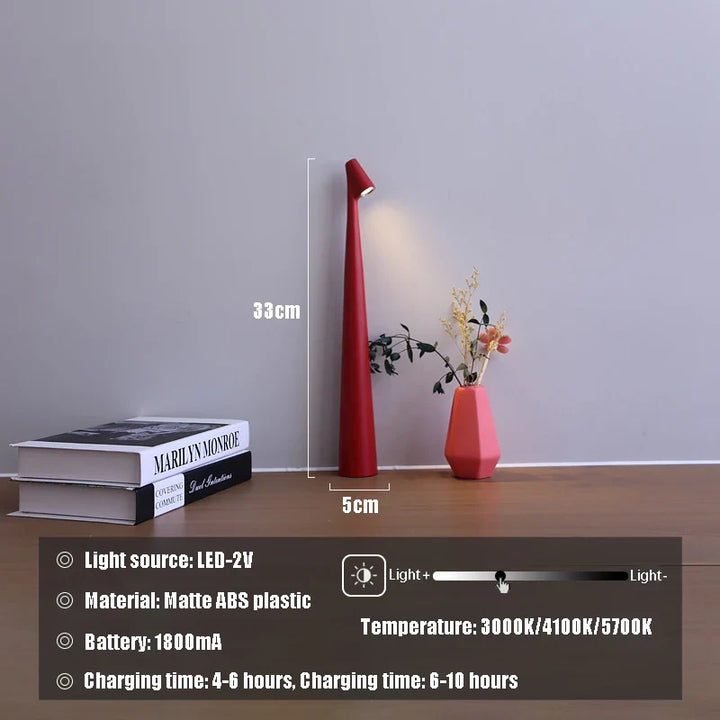 LED Table Lamp | Rechargeable & Touch Dimmable