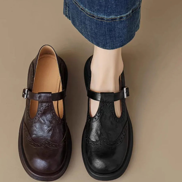 Lace-Up T-Strap Shoes
