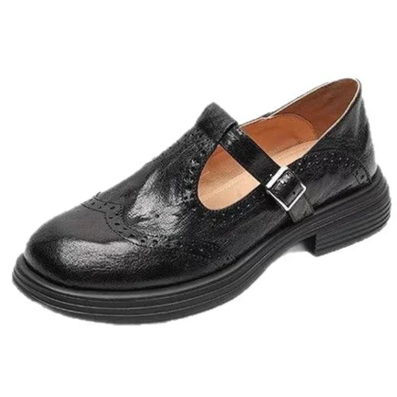 Lace-Up T-Strap Shoes