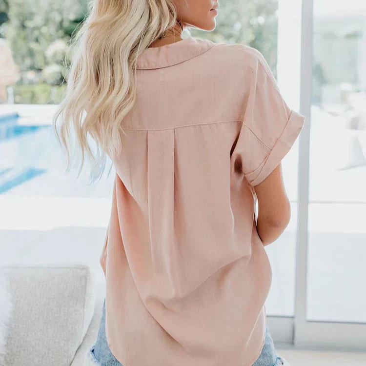 Relaxed Button-Down Short Sleeve Shirt