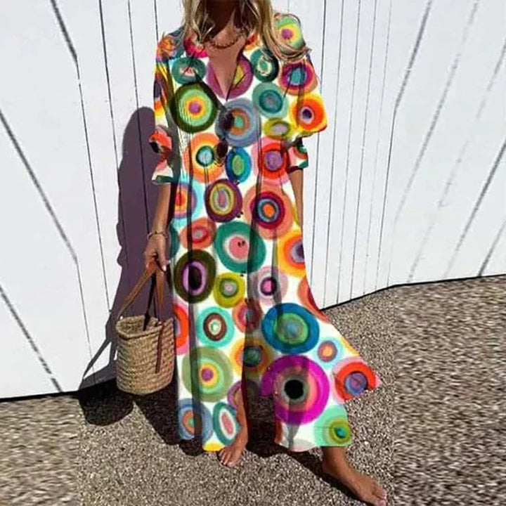 Collared Button-Down Maxi Dress