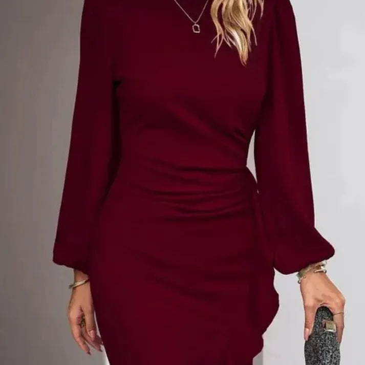 Long Sleeve A-Line Midi Dress
