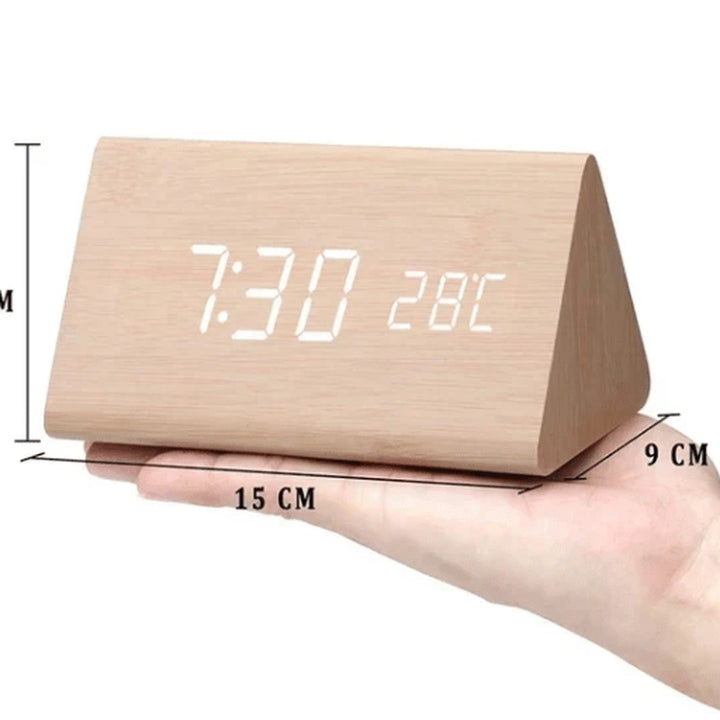 LED-Holzuhr mit Sprachsteuerung – Moderne Holzdesign Uhr mit Klarer LED-Anzeige-5