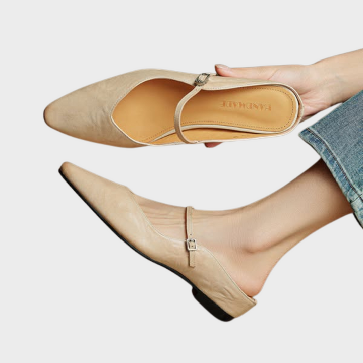 Leather-Look Slip-On Mules