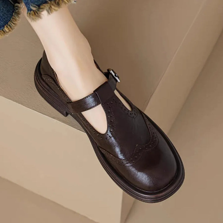 Lace-Up T-Strap Shoes