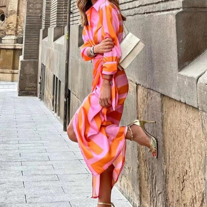 Women’s V-neck Wrap Shirt Dress