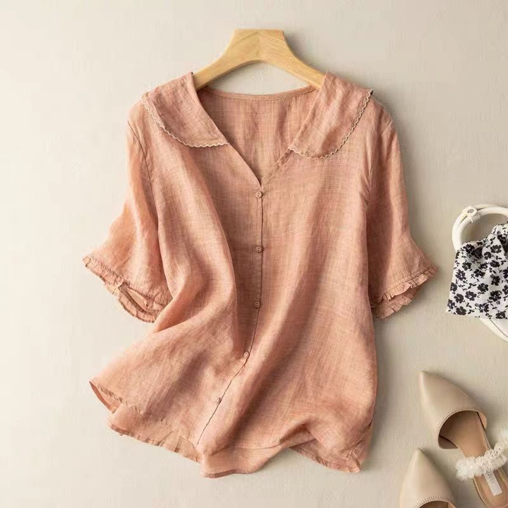 Relaxed Collar Casual Blouse