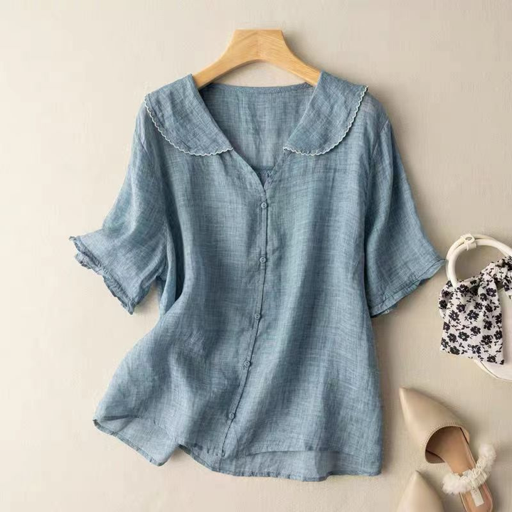 Relaxed Collar Casual Blouse