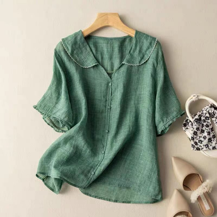 Relaxed Collar Casual Blouse