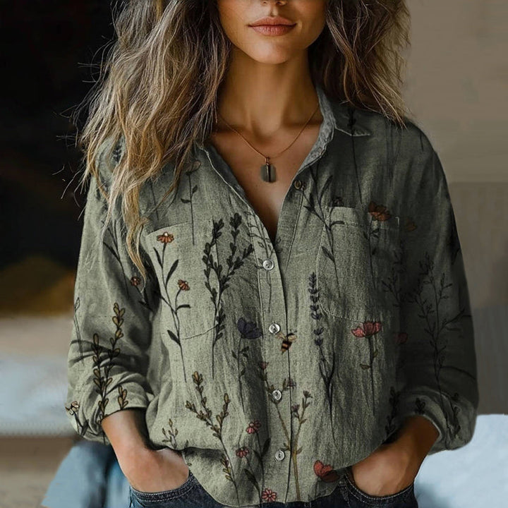 Floral Print Button-Down Shirt