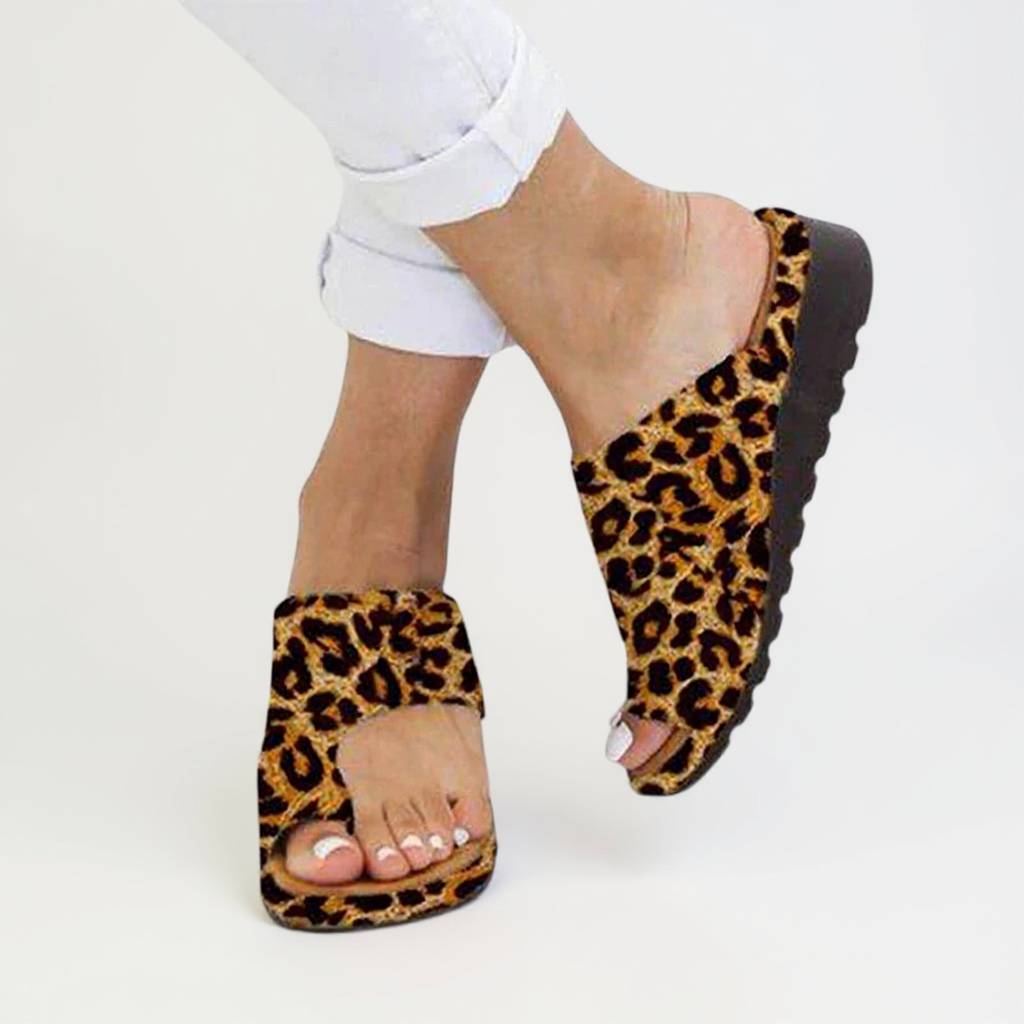 Wide-Strap Flat Slide Sandals
