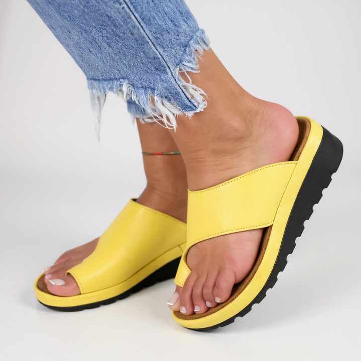 Wide-Strap Flat Slide Sandals