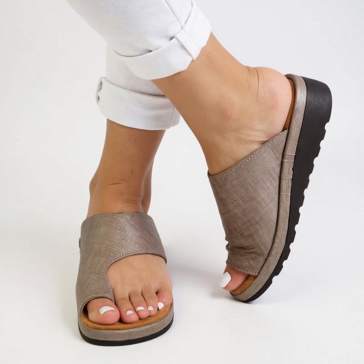 Wide-Strap Flat Slide Sandals