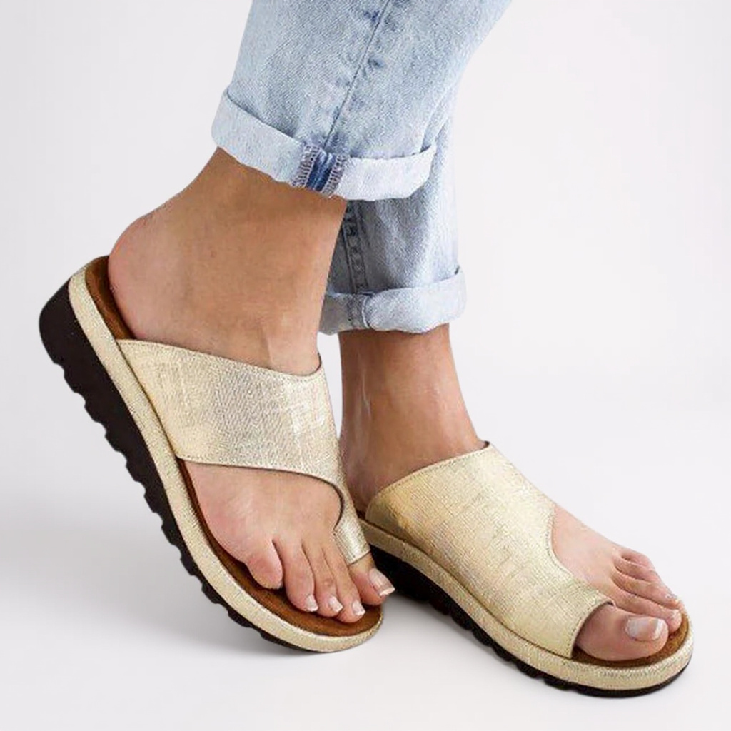 Wide-Strap Flat Slide Sandals