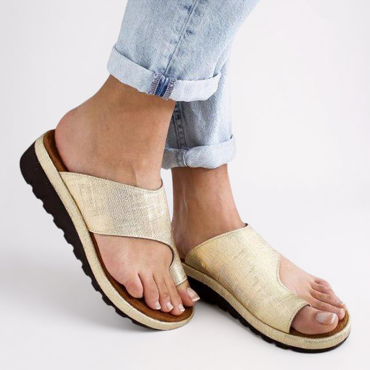 Wide-Strap Flat Slide Sandals