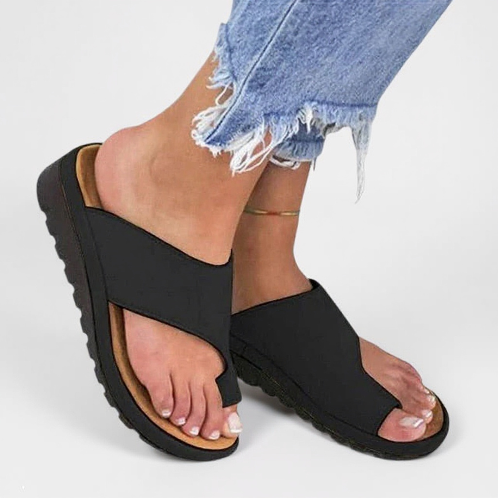 Wide-Strap Flat Slide Sandals