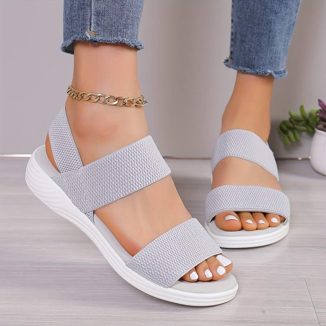 Elastic Strap Platform Sandals