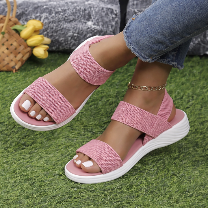 Elastic Strap Platform Sandals