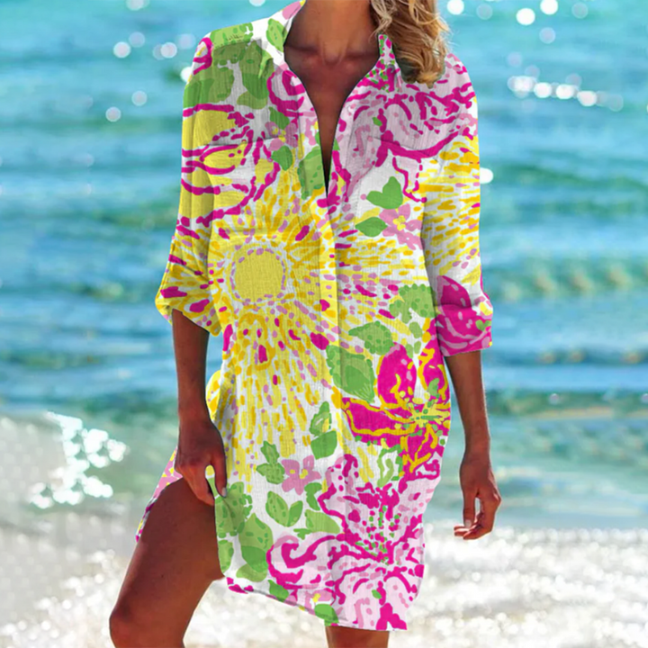 Casual Button-Front Shirt Dress