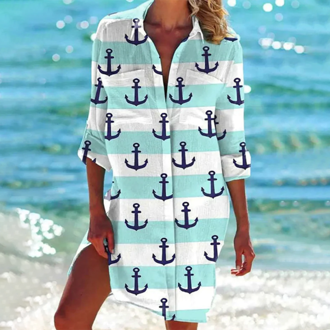 Casual Button-Front Shirt Dress
