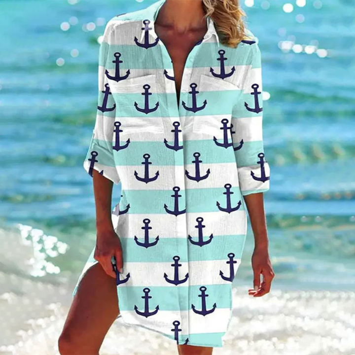 Casual Button-Front Shirt Dress