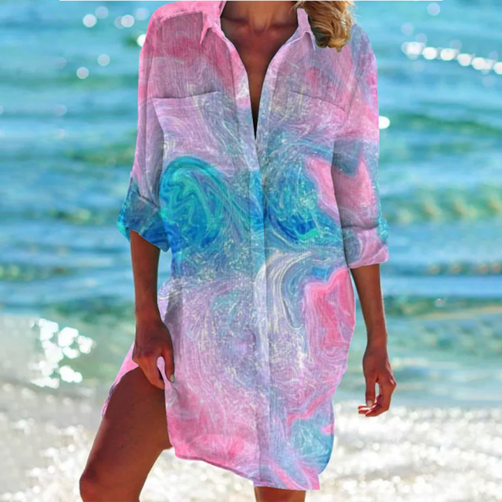 Casual Button-Front Shirt Dress