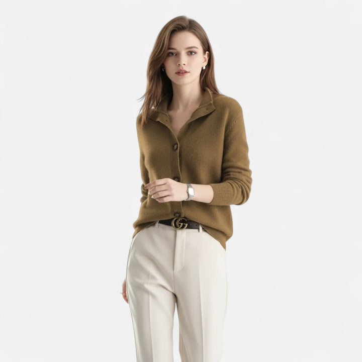 Valmonti | Women’s Knit Stand-Collar Short Coat