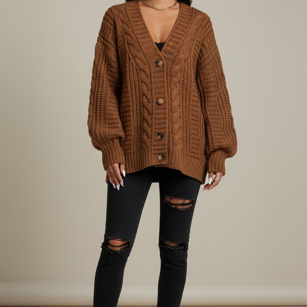 Women’s Oversized Cable Knit Cardigan