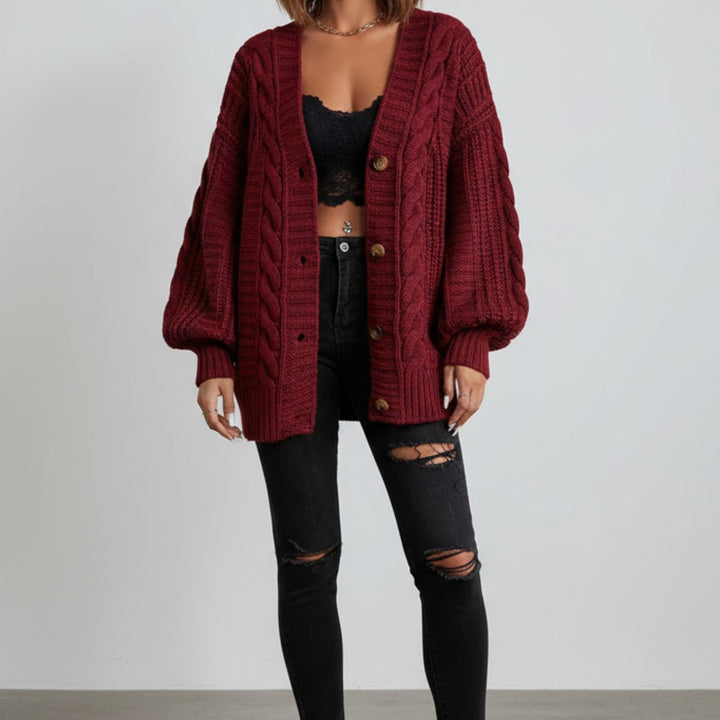 Women’s Oversized Cable Knit Cardigan
