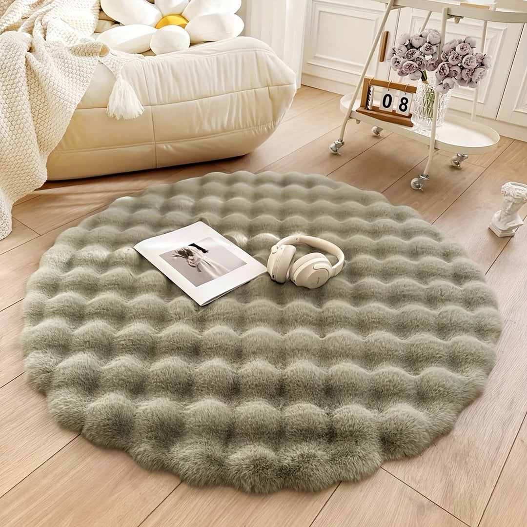 Round Bubble Rug | Soft Fluffy Circle Carpet