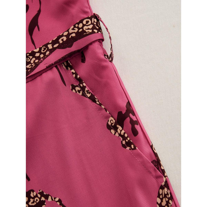 Snakeskin Print Belted Wide-Leg Jumpsuit