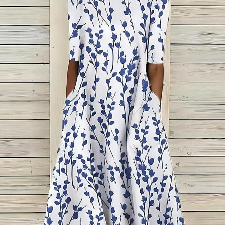 Flowy A Line Midi Dress with Pockets