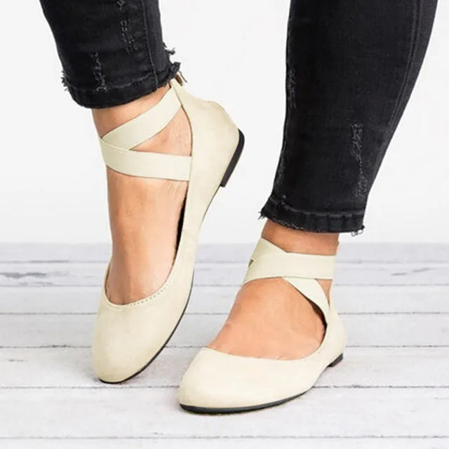 Cross-Strap Ballet Flats