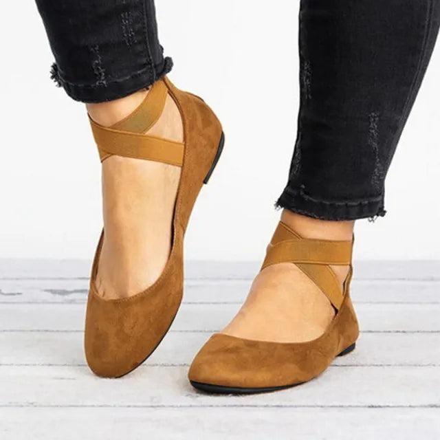 Cross-Strap Ballet Flats