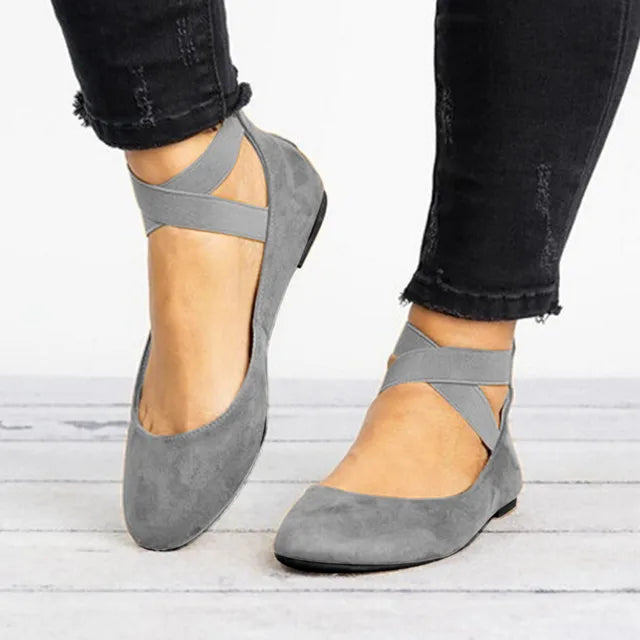 Cross-Strap Ballet Flats