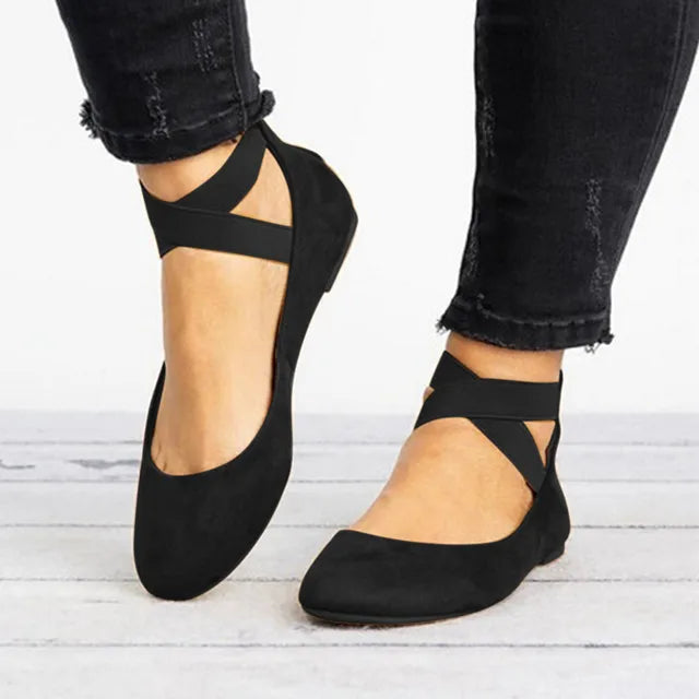 Cross-Strap Ballet Flats