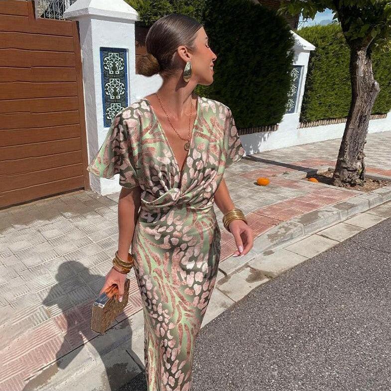 Draped Occasion Maxi Dress