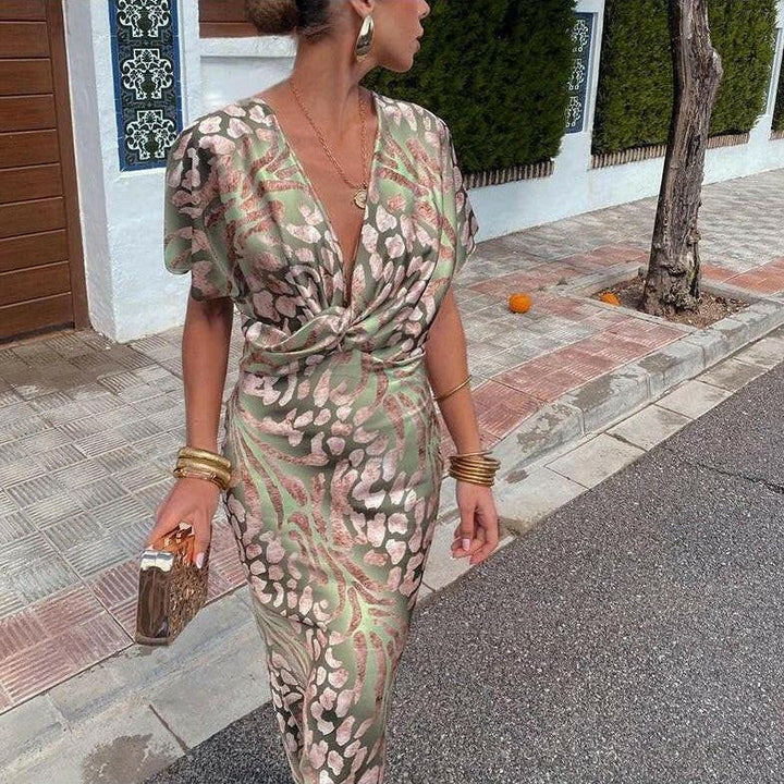 Draped Occasion Maxi Dress