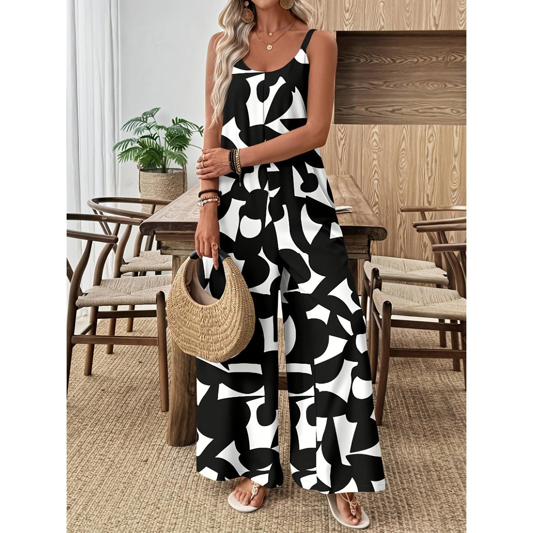 Botanical Print Wide-Leg Jumpsuit