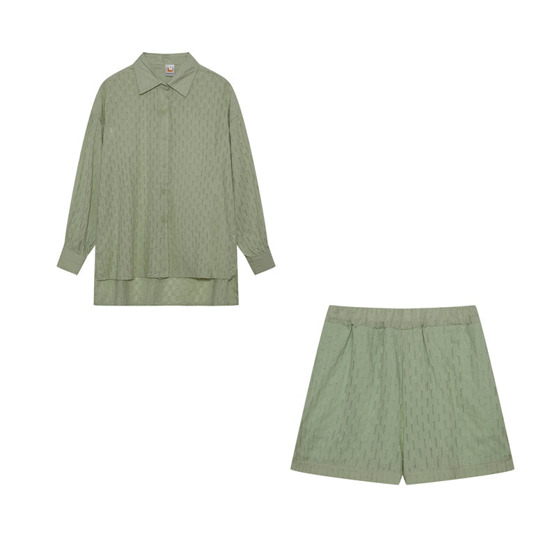 Button Shirt And Shorts Set