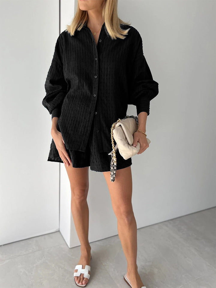 Button Shirt And Shorts Set